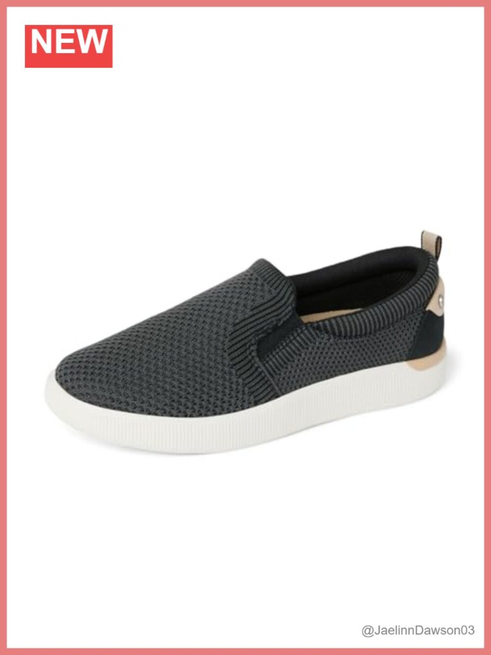 Women's Slip-On Knit Fashion Sneakers with Suede Heel, Cushioned EVA